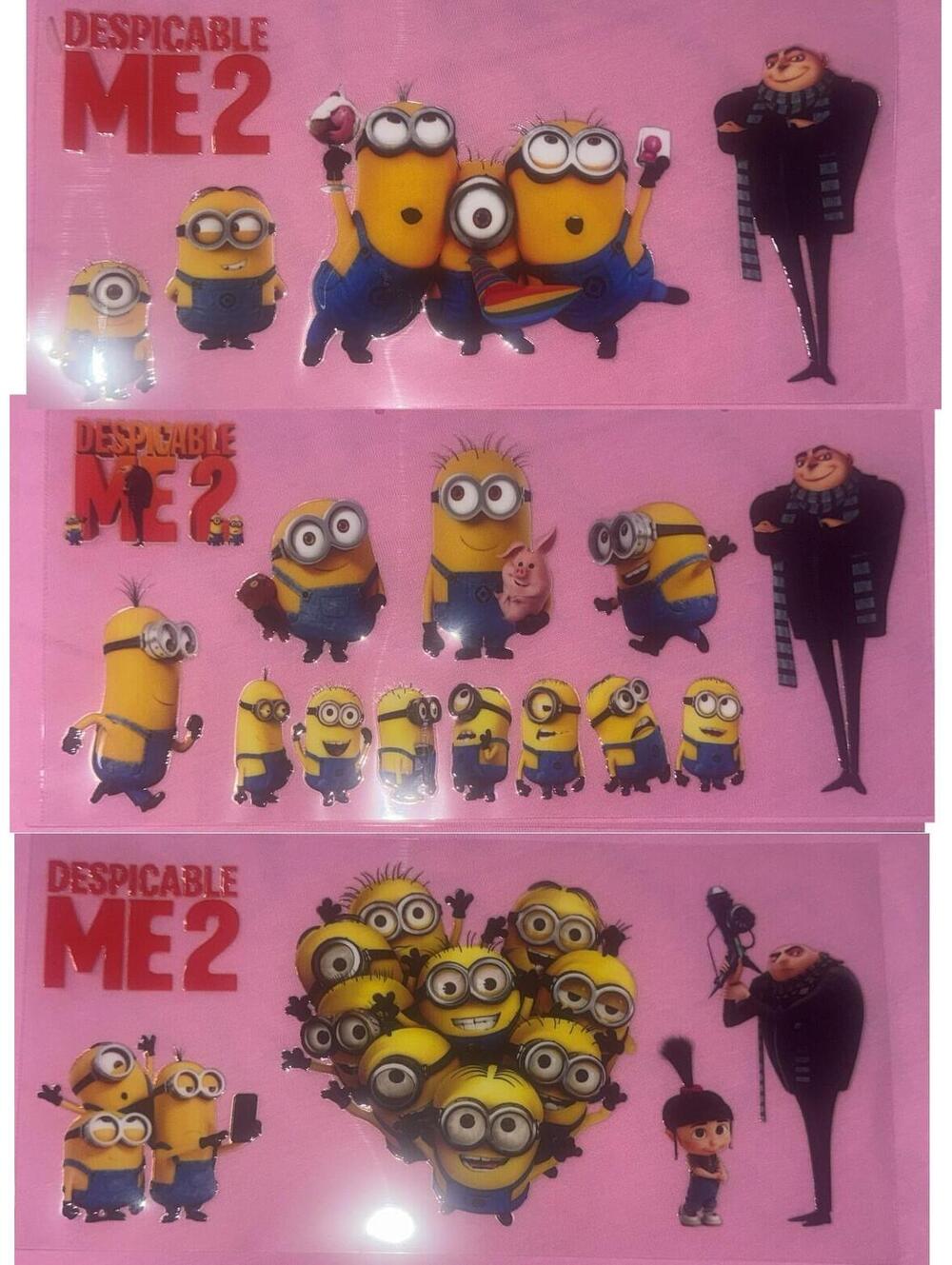 3 Cup Wraps Minions & Friends UV DTF Assorted Set NEW